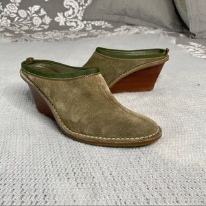 Cole Haan Jaynie Suede Leather Green Mule Shoe 8